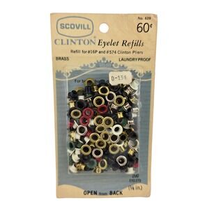 Scovill Clinton Eyelet Refills 200ct 1/8in Brass Multi-Color‎ NEW DIY Crafting
